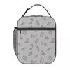 Cartoon Graues Kätzchen Muster Isolierte Lunchtasche für Damen Kinder Auslaufsichere Lebensmittelboxen Thermische Lunchbox Tragetasche