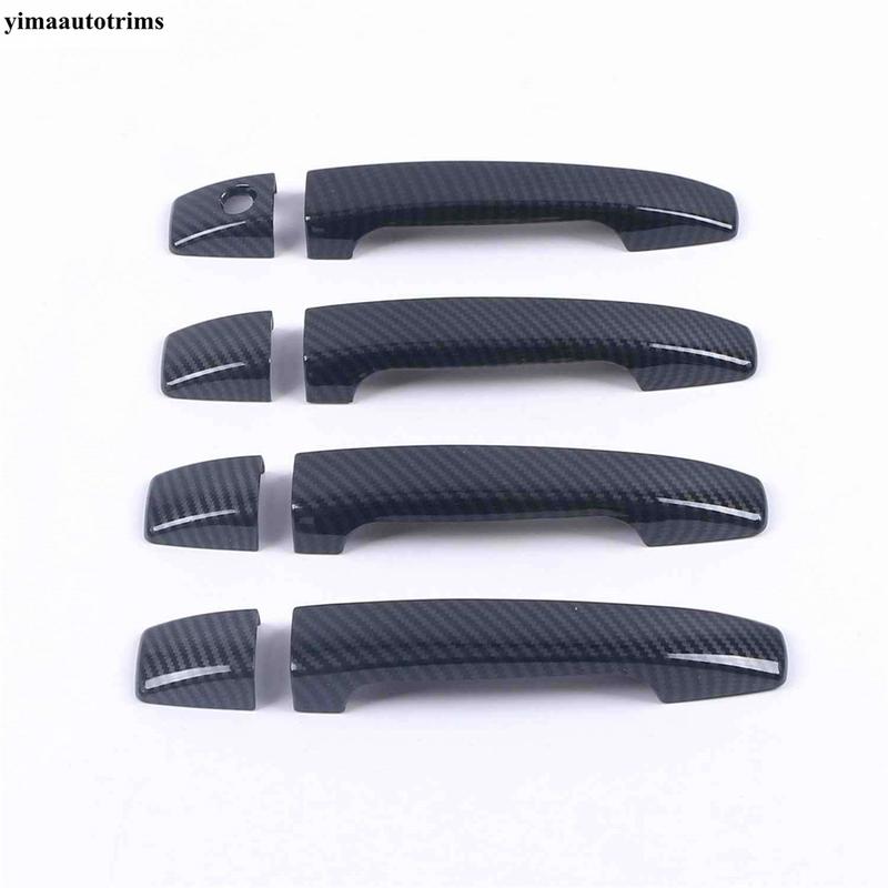For Subaru Forester SH 2008 2009 2010 2011 2012 ABS Chrome Carbon Fiber Black Door Handle Cover Trims Car Styling Accessories