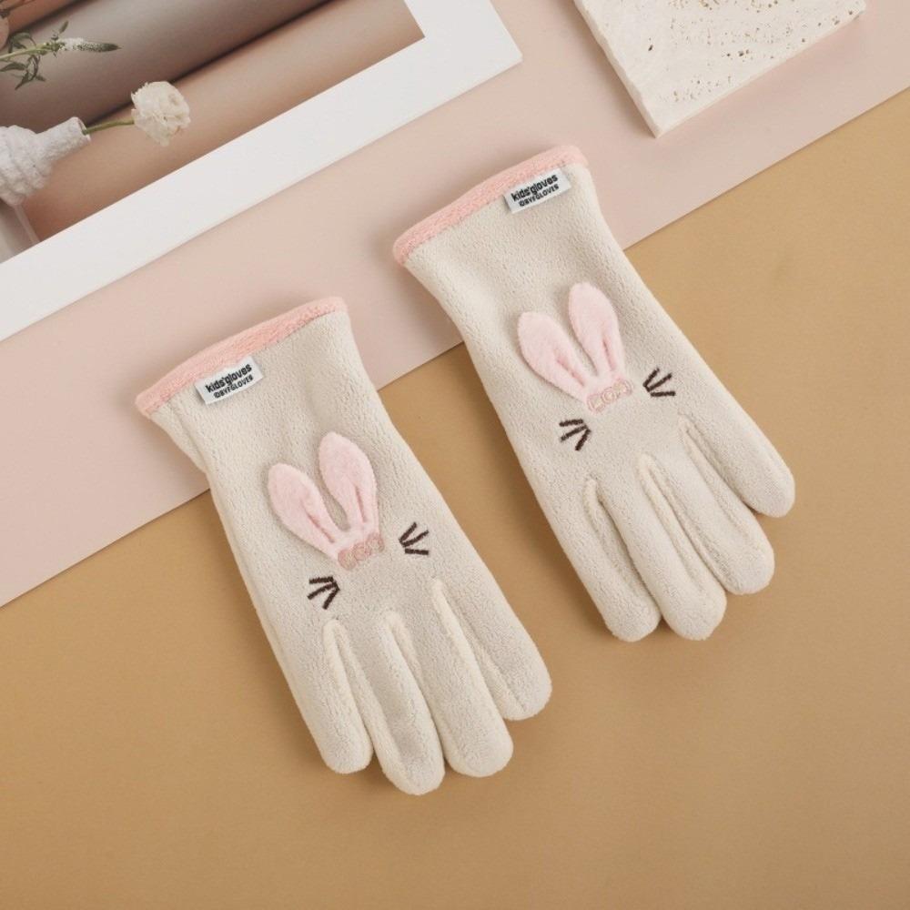 Plush Ski Gloves Polar Fleece Full Finger Gloves New Windproof Coldproof Gloves  Autumn and Winter