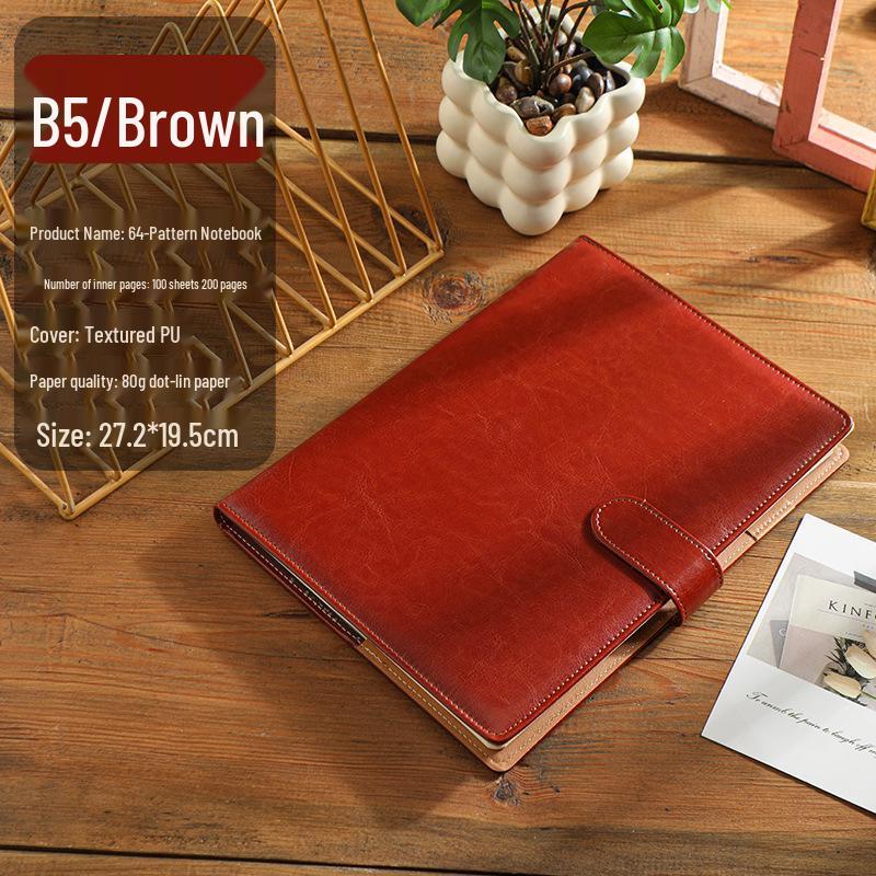 Premium Leather Business Notebook - Customizable Logo, Thickened Cover, Loose-leaf Design, Ideal for Meetings or Creative Journaling