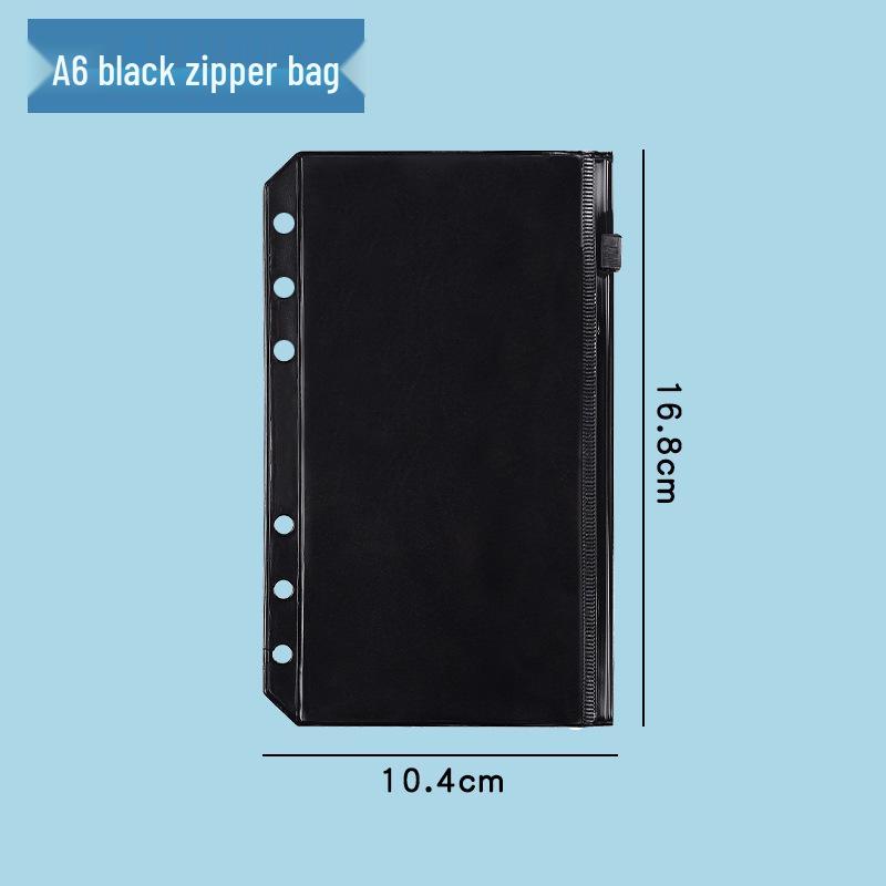 A5/A6 Multi-spec Transparent 6-Hole Zipper Loose-Leaf Notebook & Ticket Planner PVC Storage Bag