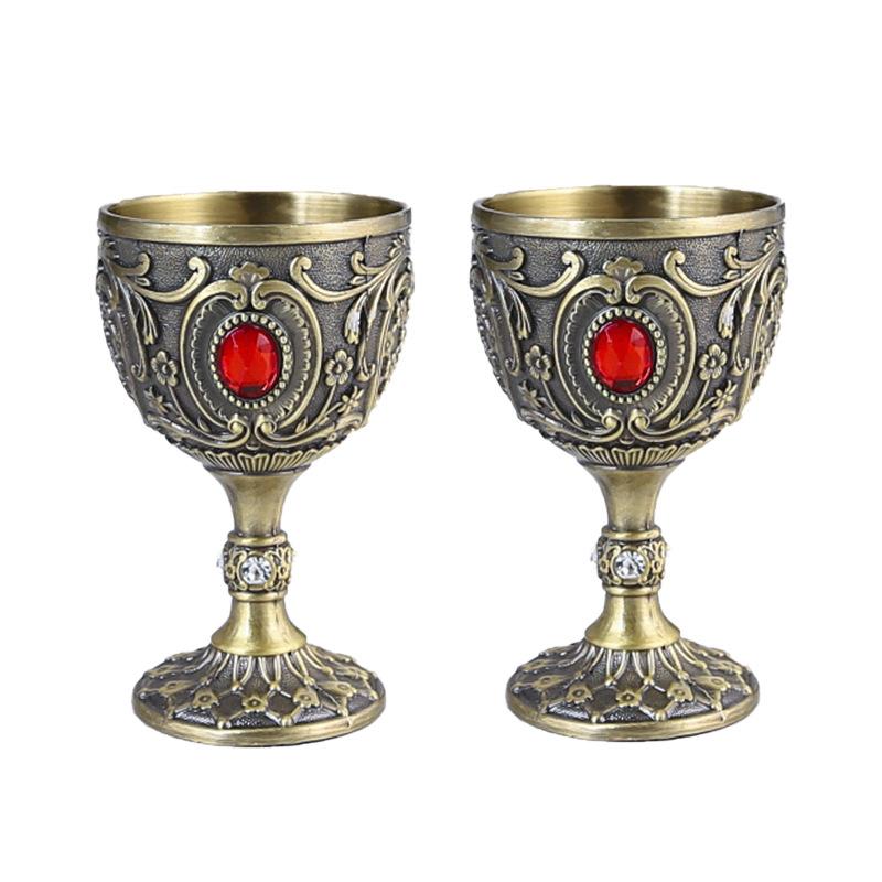 Tall wine glass Golden cup Banquet small wine glass Tea water supply cup Holy water cup Wine set Decorative ornament
