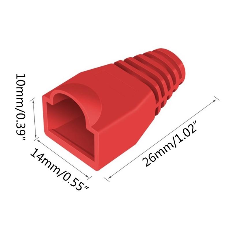 RJ-45 CAT6 CAT5e Adapter Cap Ethernet Network Cable Connector Plugs RJ45 Caps for Cat 5 CAT6 Protective Sleeve Multicolo