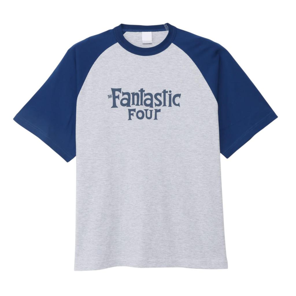Small Planet Marvel Raglan Fantastic Four Comic Size Ash T-Shirt, Print, L,