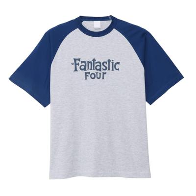 Small Planet Marvel Raglan T-Shirt, Fantastic Four Comic Print, Size M, Ash