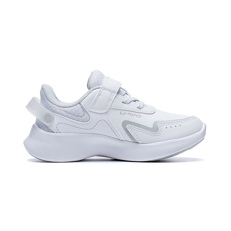 Li Ning Ling Yue 2.0 Comfortable Non-Slip Shock Absorbing Durable Low-Top Running Shoes Kids sneaker White Gray YKNS114-11
