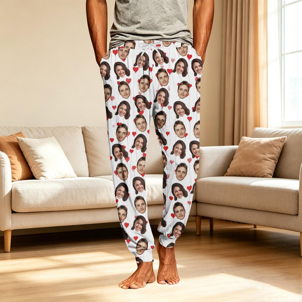 Men's Pajama Pants with Pockets, Valentine's Day Gift