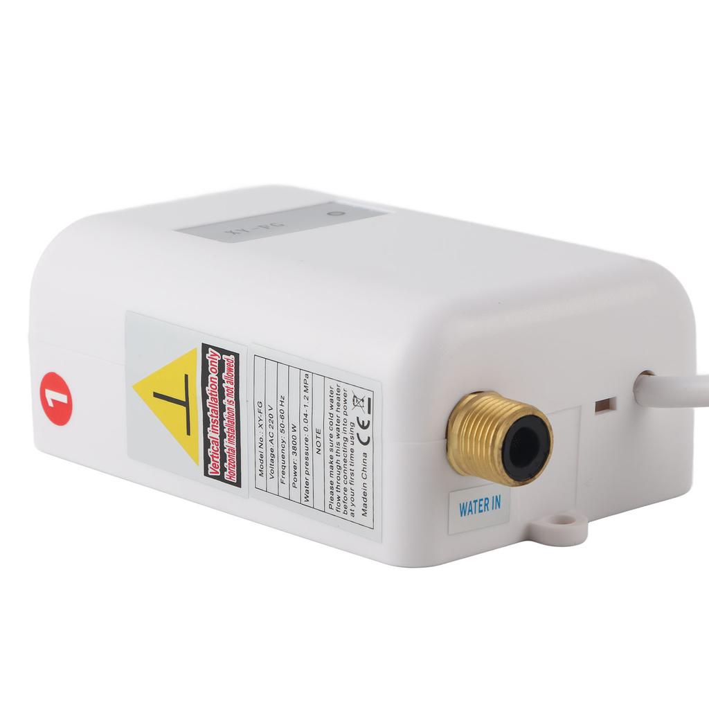 White Mini Tankless Instant Hot Water Heater Bathroom Kitchen Washing for Hot and Cold Dual Use(