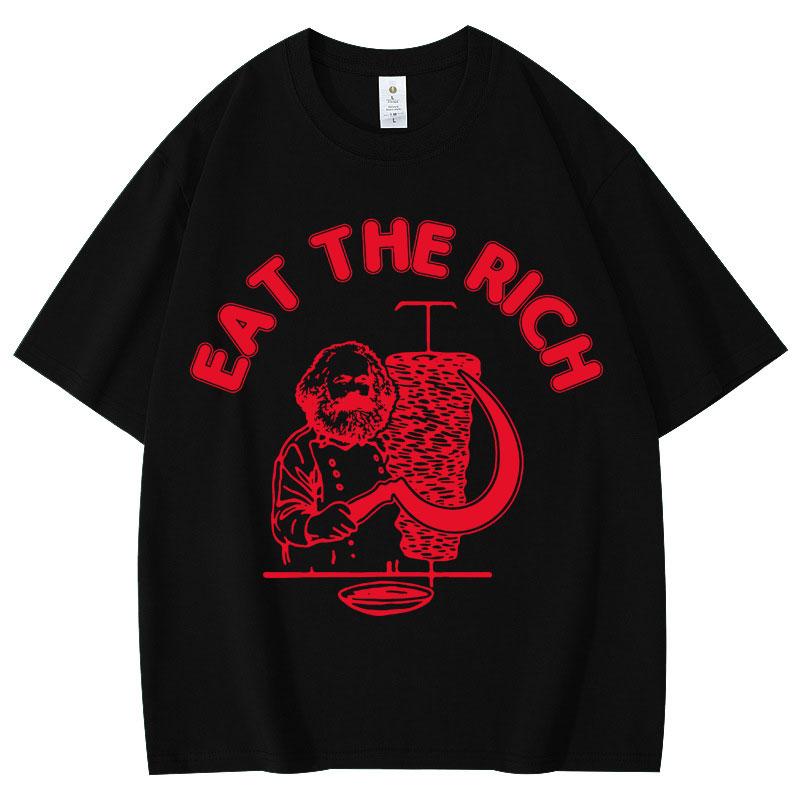 Funny Eat The Rich Doner Kebab Graphic T Shirts High Quality Fashion Short Sleeve T-shirt Men Women Casual Pure Cotton T-shirts