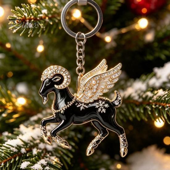 Animal Lover Keychain Acrylic Black Sheep Keyhcain, Goat Shaped Car Key Ring Pendant, Backpack Handbag Charm Hanging Decoration