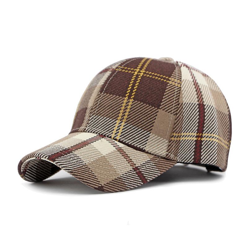 

Classic Houndstooth Baseball Cap for Men & Women - Breathable Sun Hat for Spring/Autumn - Vintage Plaid Couple Cap Adjustable шоколадний