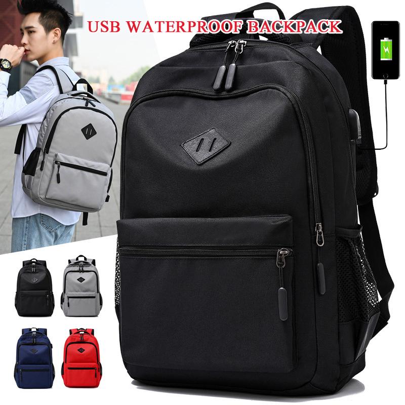 Vodotěsný pánský dámský batoh na notebook cestovní školní taška s nabíjecím portem USB