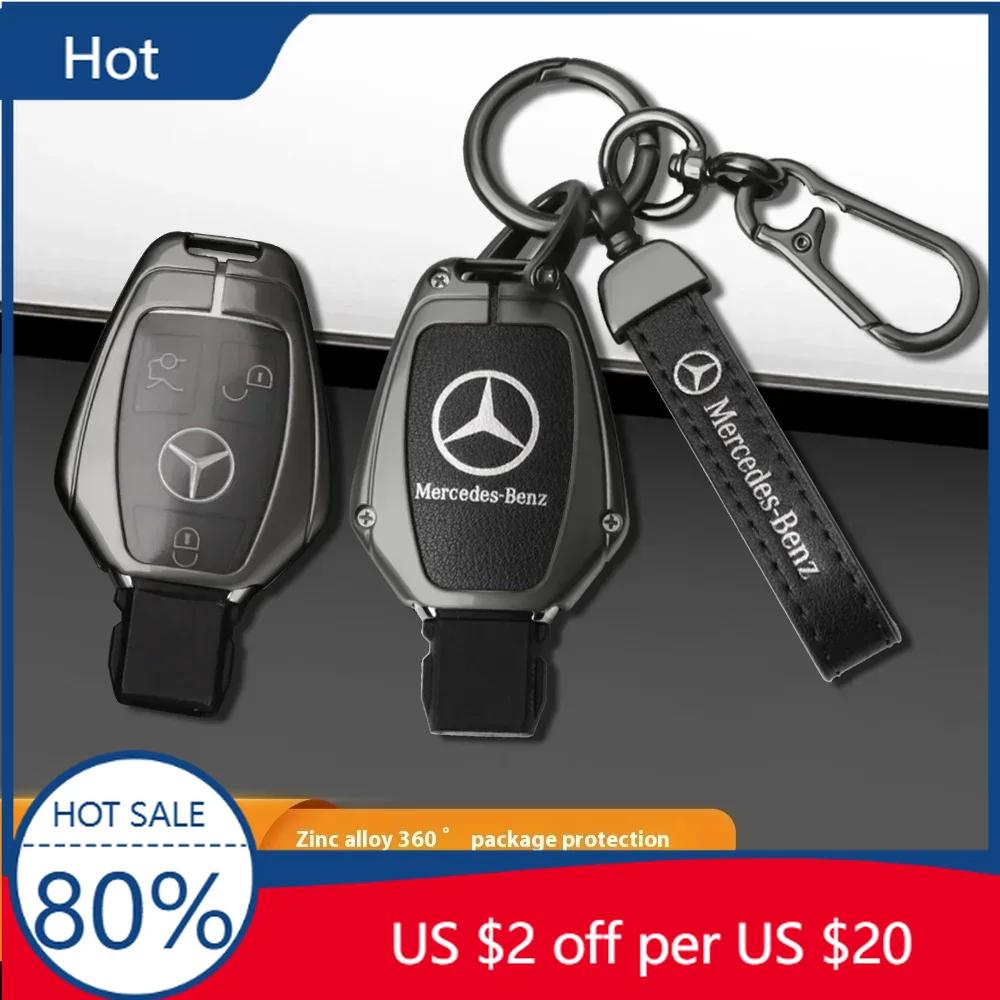 DIQ4 Hot 2025 Car Zinc Alloy Key Case Bag Metal Key Shell For Mercedes-Benz A B C E G S V Class GLA GLC GLE GLK Vito Sprinter SL SLK