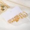 Trendy Gold Silver Earrings Set 6Pairs Pearl Heart Hoop Earrings for Women Jewelry