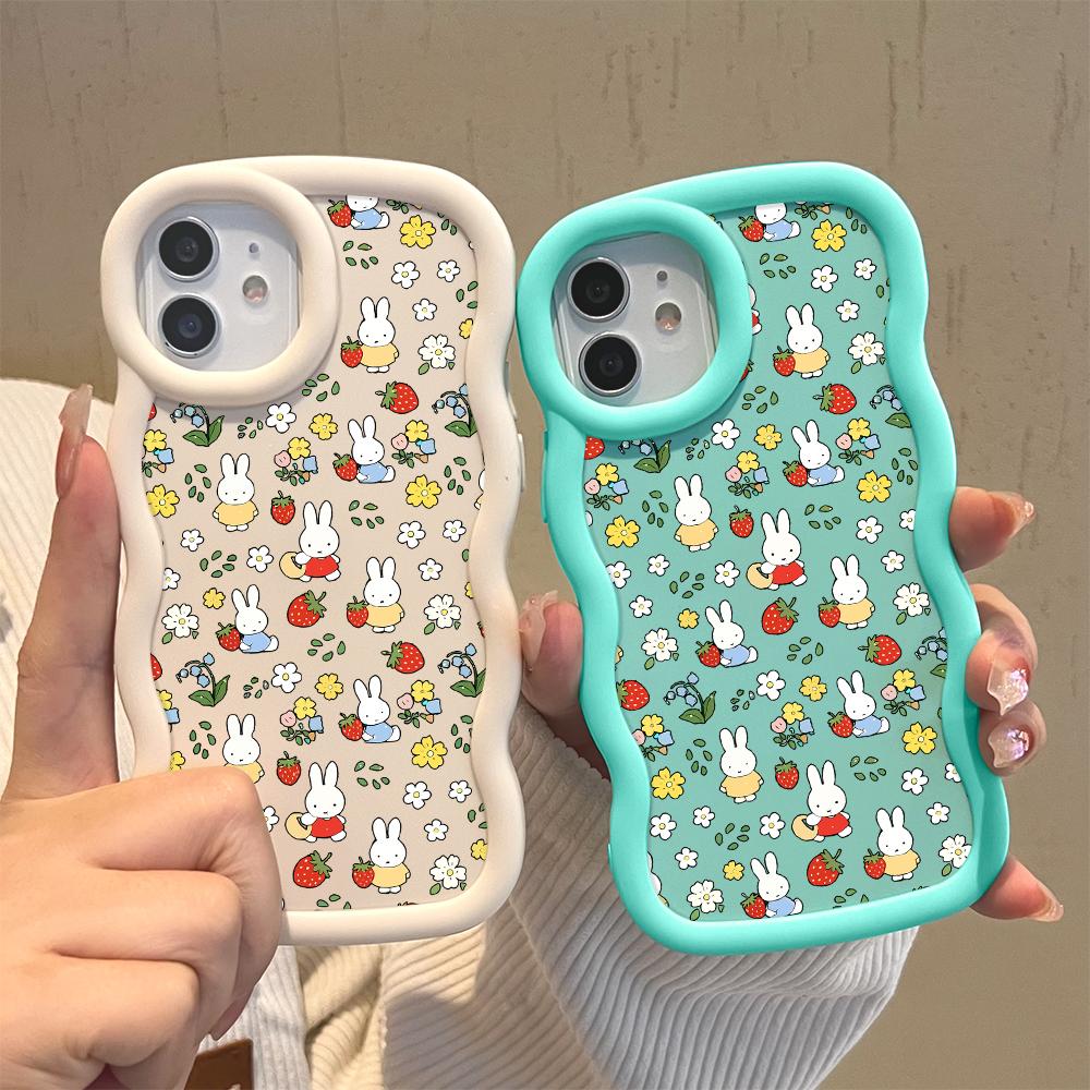Cute Cartoon Rabbit Soft Phone Cover for Samsung Galaxy A52 A73 A12 S24 Ultra 5G S23 S22 S21 S20 FE Wave Edge Shockproof Protective Rubber Case