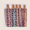 Multi-Color Options Heat Transfer Leopard Pattern Round Gel Pen Cute Leopard Pressed Colorful Hot Stamping Flower Film Metal Pen