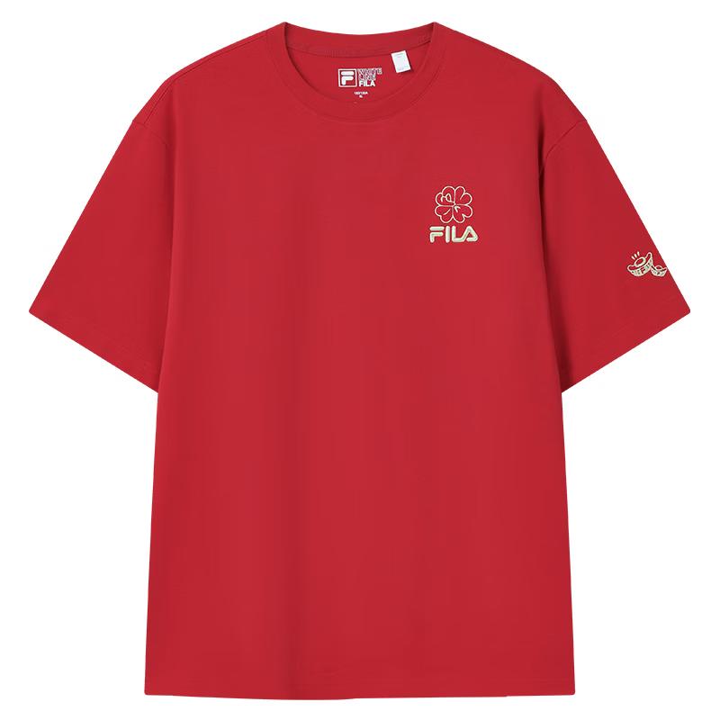 FILA  Ready to Fly  Unisex Begonia Motif Knitted T-Shirt XXL