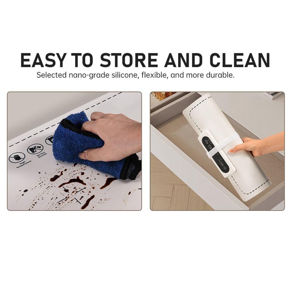 Plug in Electric Insulation Board Foldable Hot Dish Heating Pad Food Warm Tray  Family