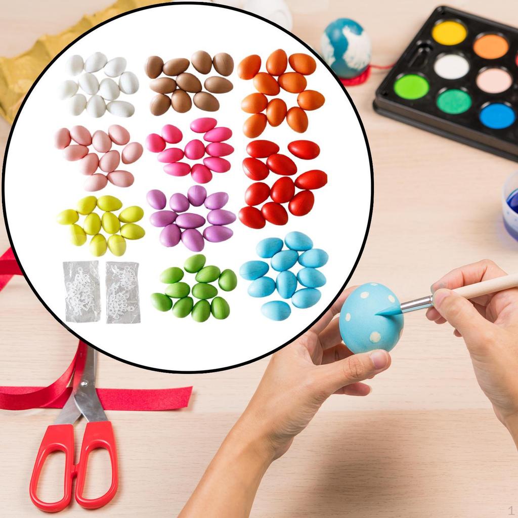 100 ks Velikonoční vajíčka Party dekorace Náplně do košíku 2,4palcové přívěsky Ozdoby na stromek