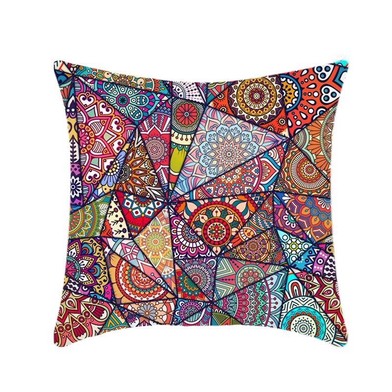 Spliced Colorful Mandala Traditional Ethnic Pattern Car Throw Pillows, Sofa Bay Window Pillow Covers and Cushions
