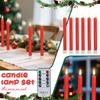Red Conical Flameless Candle, 3D Flame Decorative Candle Lamp LED Electronic Candle Lamp 6 Piece Set