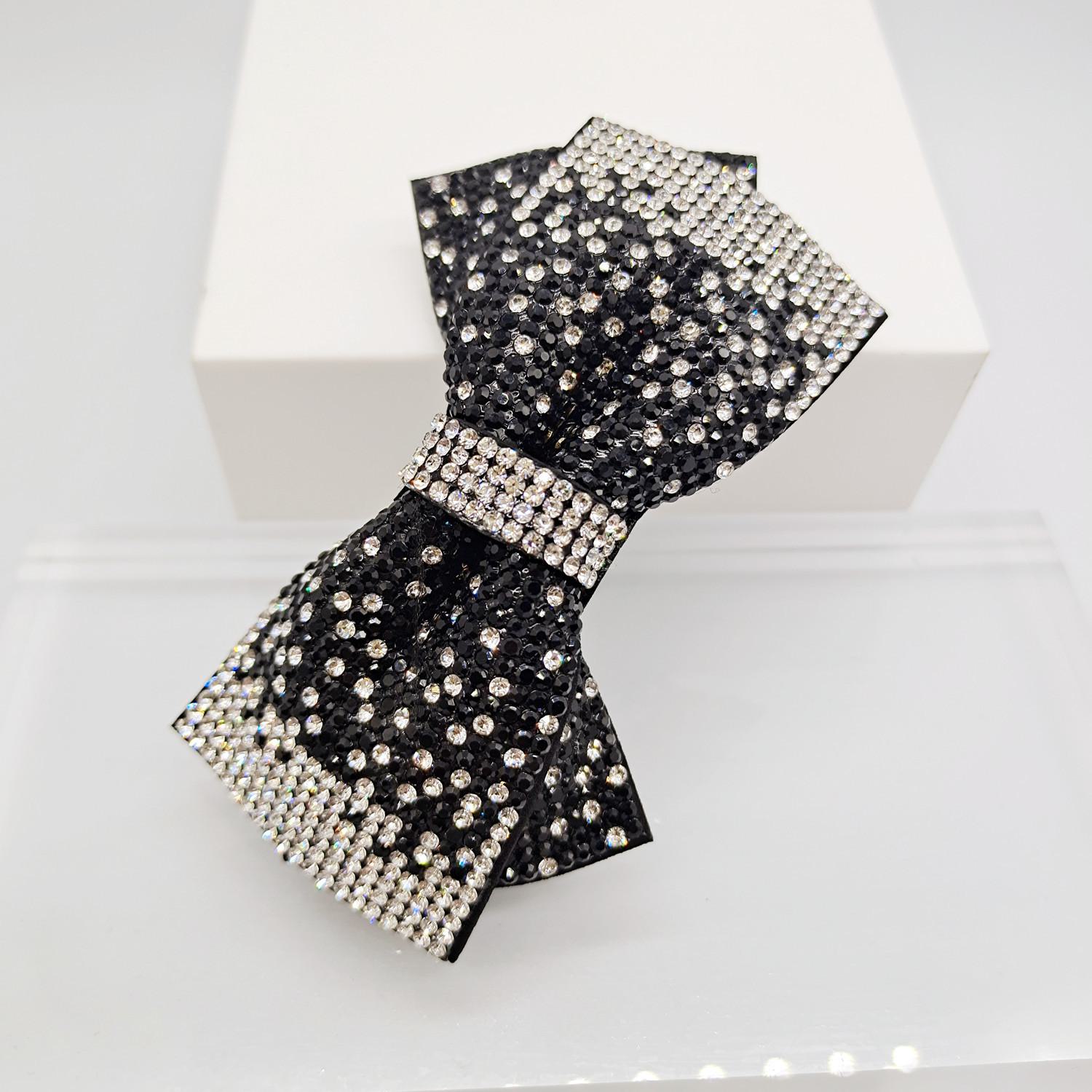 

Заколка-бантик со стразами: Блестящая корейская заколка для волос, элегантный головной убор для знаменитостей.