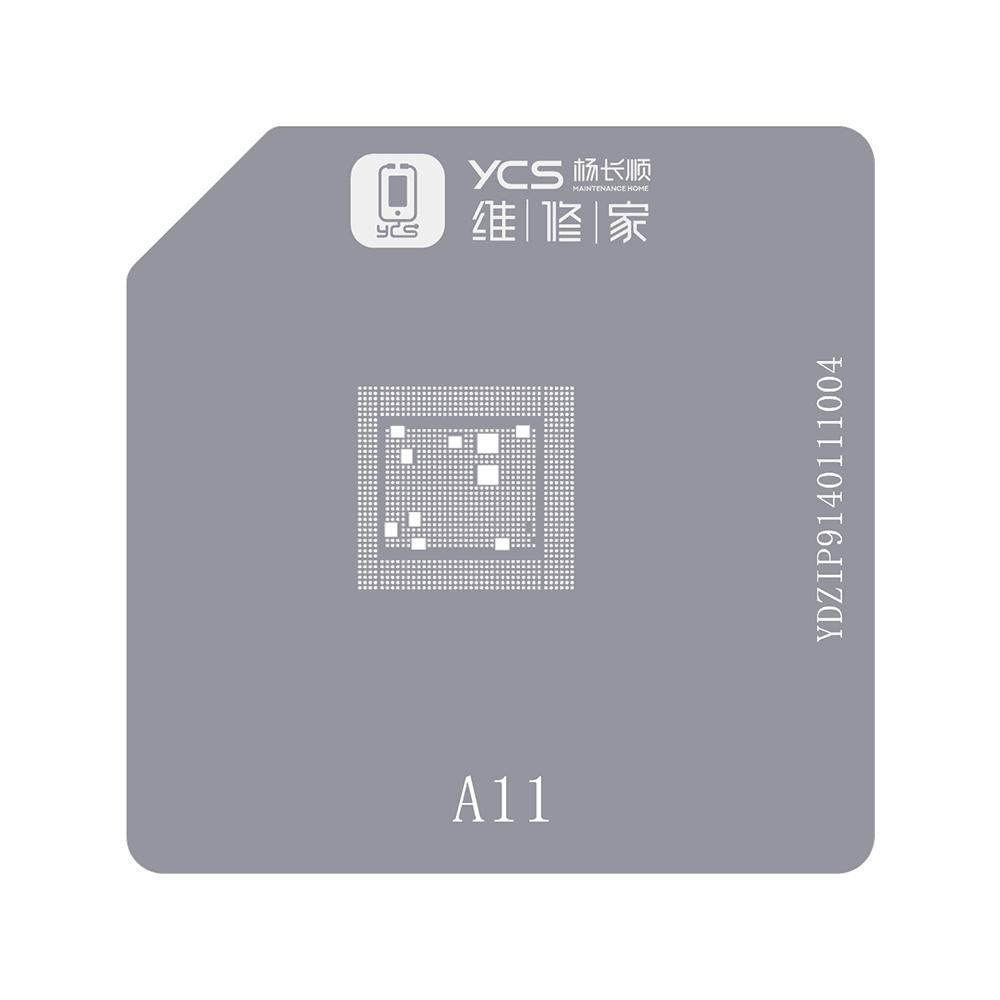 YCS BGA Stencil for Iphone 6-15Pro Max CPU A8/A9/A10/A11/A12/A13/A14/A15/A16/A17 BGA Reballing Stencil Tin Planting Platform