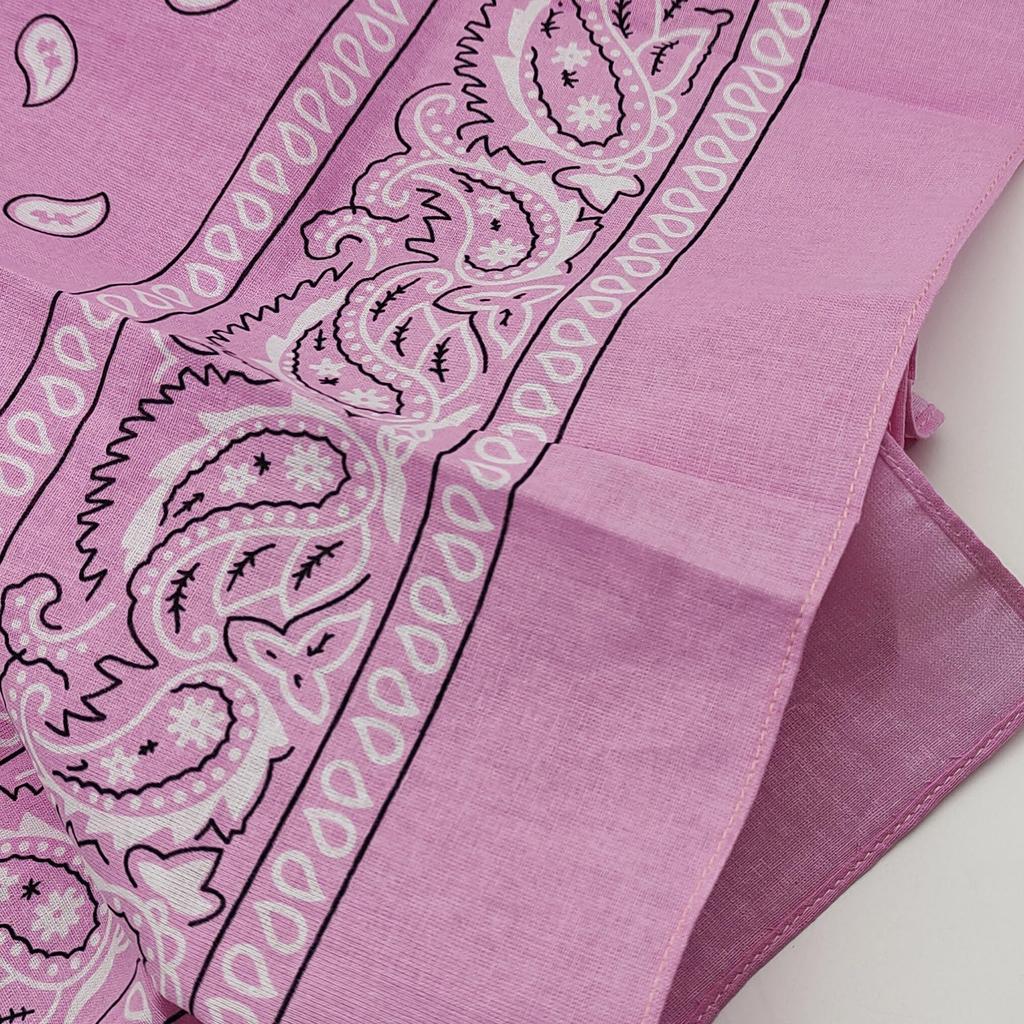 kakatrend bandana pink paisley 100% cotton adult bandana handkerchief cotton bandana unisex durag large 55cm x 55cm