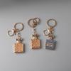 Korean Crystal Perfume Bottle Keychain - Women's Car Accessory & Bag Pendant