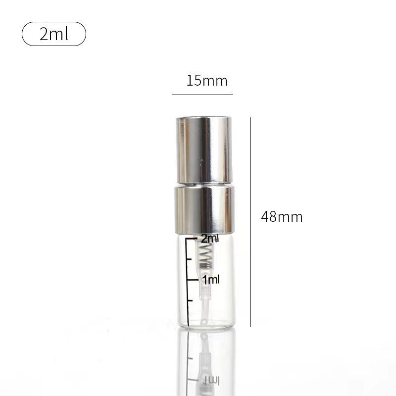 Refillable Glass Perfume Atomiser Bottle Travel 1 Pcs Compact and Durable Design 2ml серебряный
