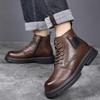Men's Genuine Leather Velvet-Lined Non-Slip Martin Boots: Warm, Casual, Autumn & Winter Shoes
