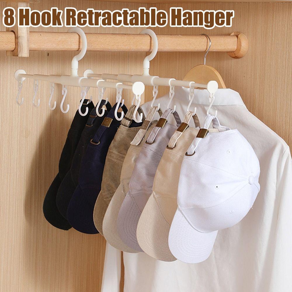 

8 Hook Hat Rack Retractable Underwear Tie Storage Rack Portable Hat Hook