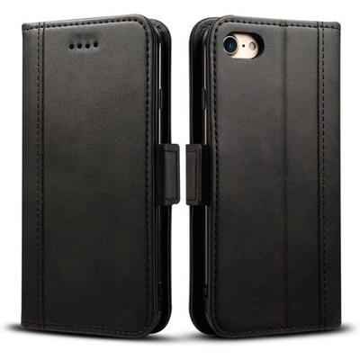 Flip Case - E.F.CONNECTION - for iPhone 7 Plus - 360° Protection - Card Slot - Black