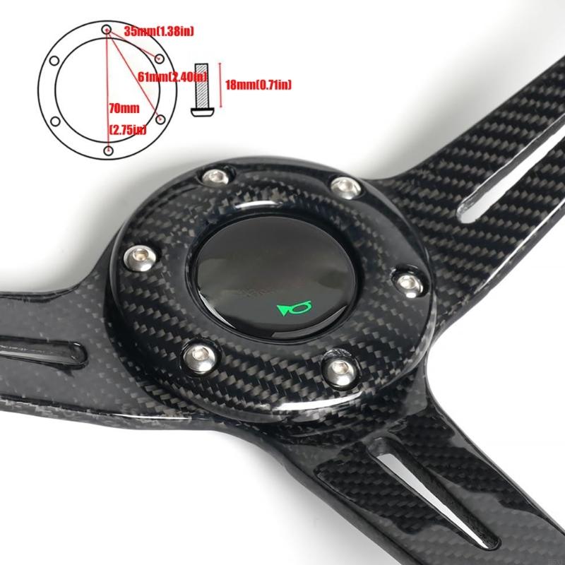 2025 New Luxury Carbon Fiber Steering Wheel 14 Inch Universal Smooth Grip for Racing Car