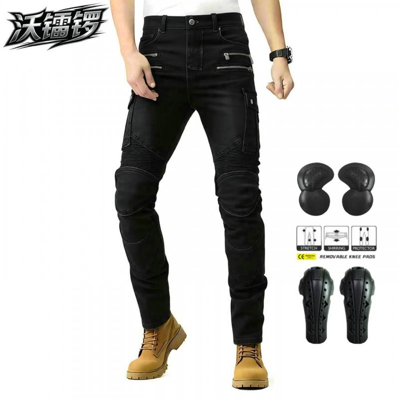 Mens Motorcycle Riding Pants With Reinforced Knee Protection Cotton Tactical Cargo Outdoor Biking