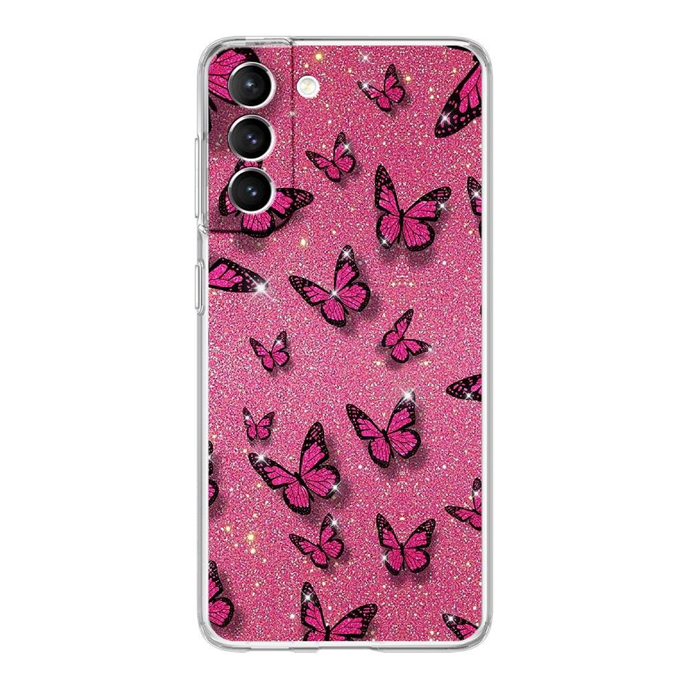 Rose Gold Pink Marble Queen Clear Phone Case For Samsung Galaxy S23 S22 5G S20 Ultra S21 FE 5G S10E S9 S8 S10 Plus Soft Cover