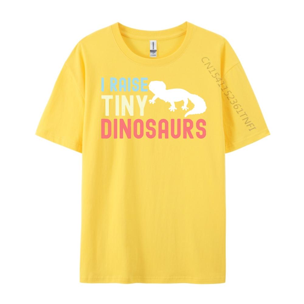 I Raise Tiny Dinosaurs Funny Leopard Gecko Mom Dad Reptile Green And White Graphic T Shirt SKINFRIENDLY Mens Shirt Hip Hop