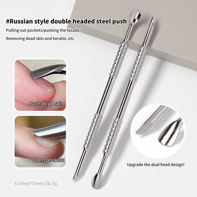 Style Double-Ended Nail Pedicure Stainless Steel Dead Skin Push Remover Cleaner Care Tool