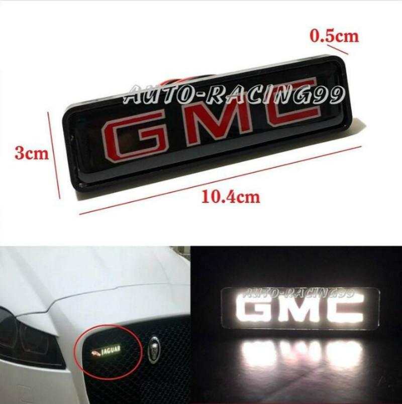 

Логотип GMC Светодиодная подсветка Эмблема Передняя решетка автомобиля Значок подходит для всех автомобилей
