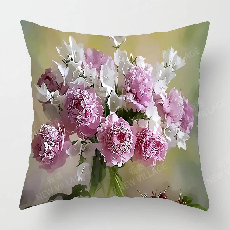 Dekoracja salonu w domu poszewki na poduszki Poszewka na poduszkę w stylu vintage malarstwa olejnego 45*45 poszewka 40x40cm 50x50 45x45