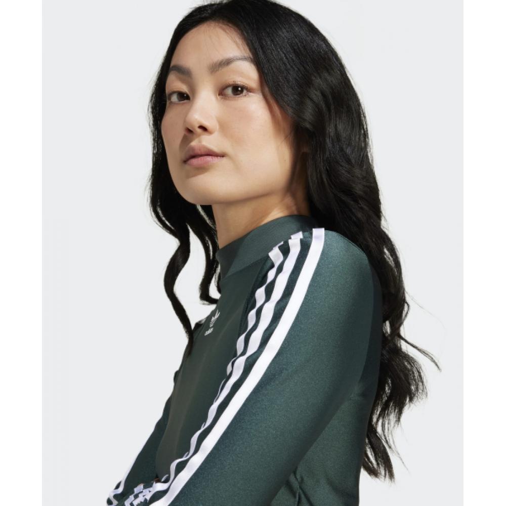 Adidas 3s Cropped Long Sleeve Tee   Mid Green Iy4664