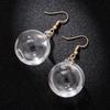 Nuovi Pendenti Orecchini in Vetro Trasparente a Sfera con Goccia d'Acqua all'Interno Coreani per Donne Ragazze Gioielli Trendy