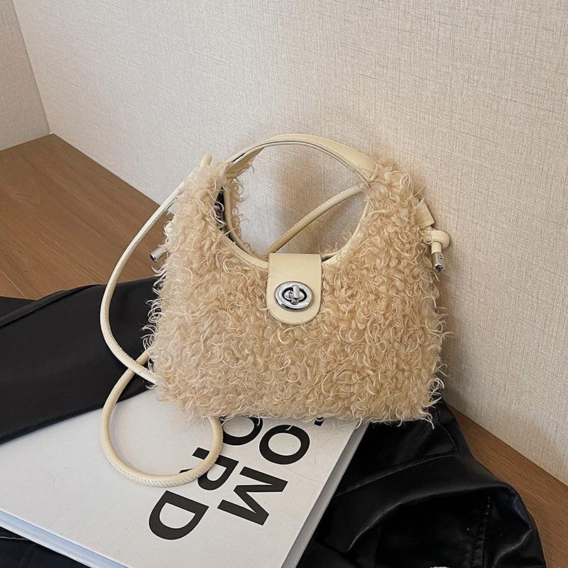 Autumn and Winter Lamb Wool Bag Plush Bag Plush Bag Shoulder Crossbody Handbag Women's Bag Versatile
