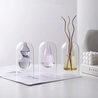 Glass Aromatherapy Bottle Creative Exquisite Fragrance Diffuser Bottle Double Layered Essential Oil Evaporation Bottle Plant