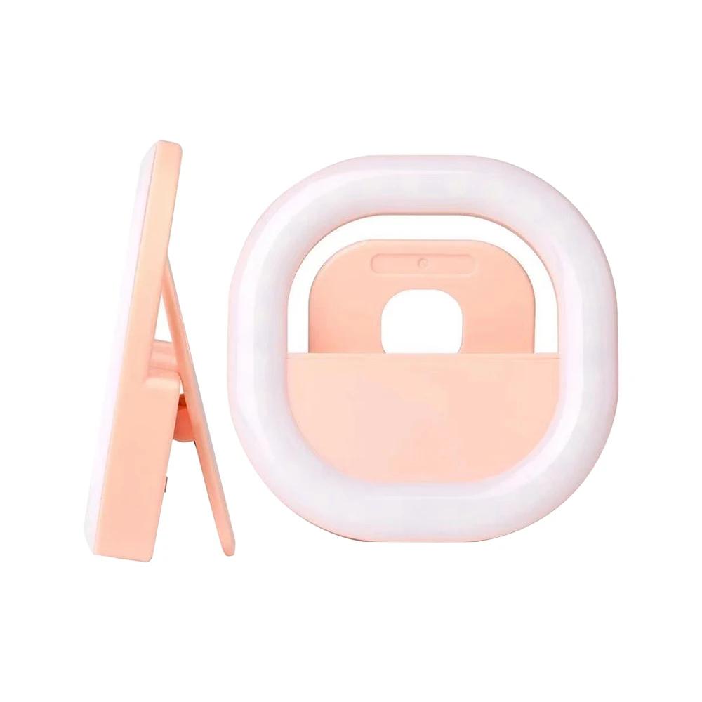 

Mobile Phone Fill Light LED Ring Light Selfie Lamp Adjustable Brightness Clip on Laptop Cell Phone USB Rechargeable Round Light 1pcs&0-5W
