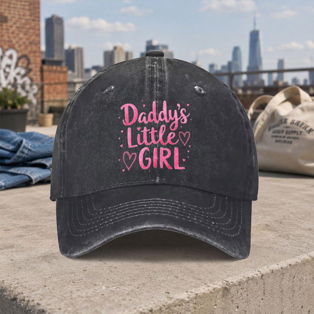 Daddys Little Girl Vintage Washed Baseball Cap Unisex Duckbill Hat Casual Street Style Gift