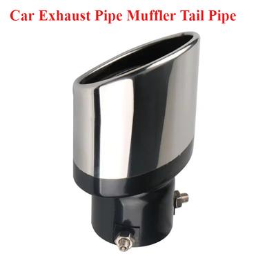 Car Exhaust Pipe Muffler Tail Pipe Outlet Nozzle End Belt Net Auto Exhaust System Oval ID 60mm Stainless Steel Universal