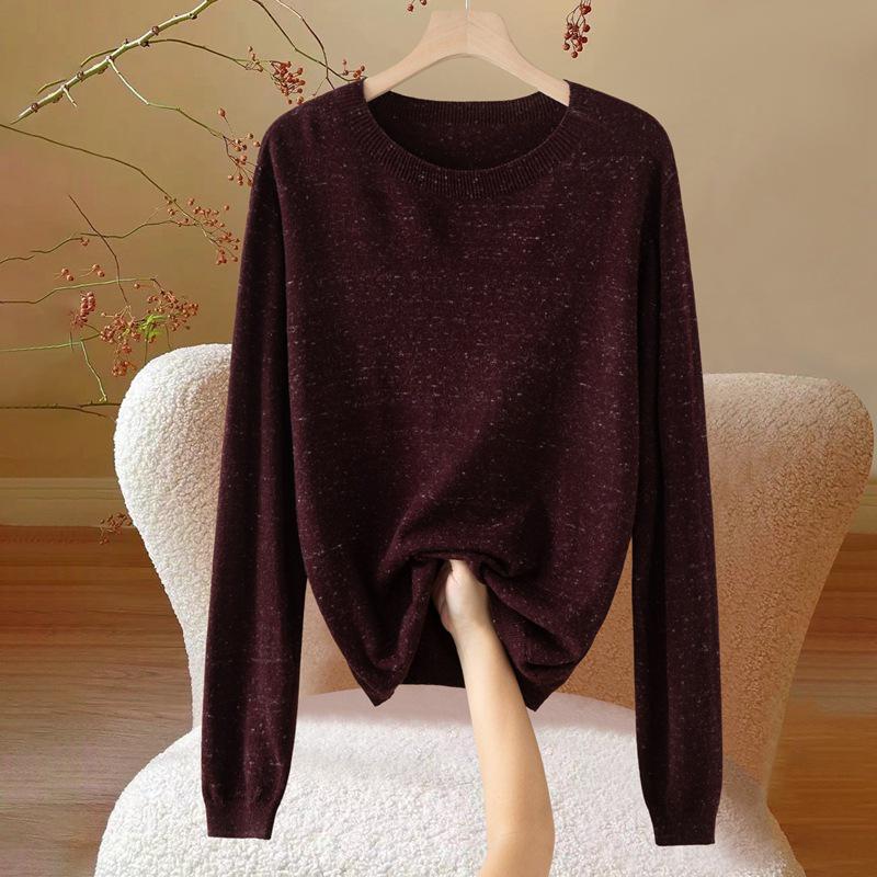 

Женский кардиган из тонкой цветочной пряжи, шерстяной вязаный свитер с длинным рукавом, 2025 M сливовый/фиолетовый