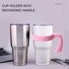 2 Pcs Tumbler Handle Attachment Ergonomic Grip Anti Slip Car Cup Holders BPA Free Travel Mug Handles for 20/32oz Tumbler Cup Accessories