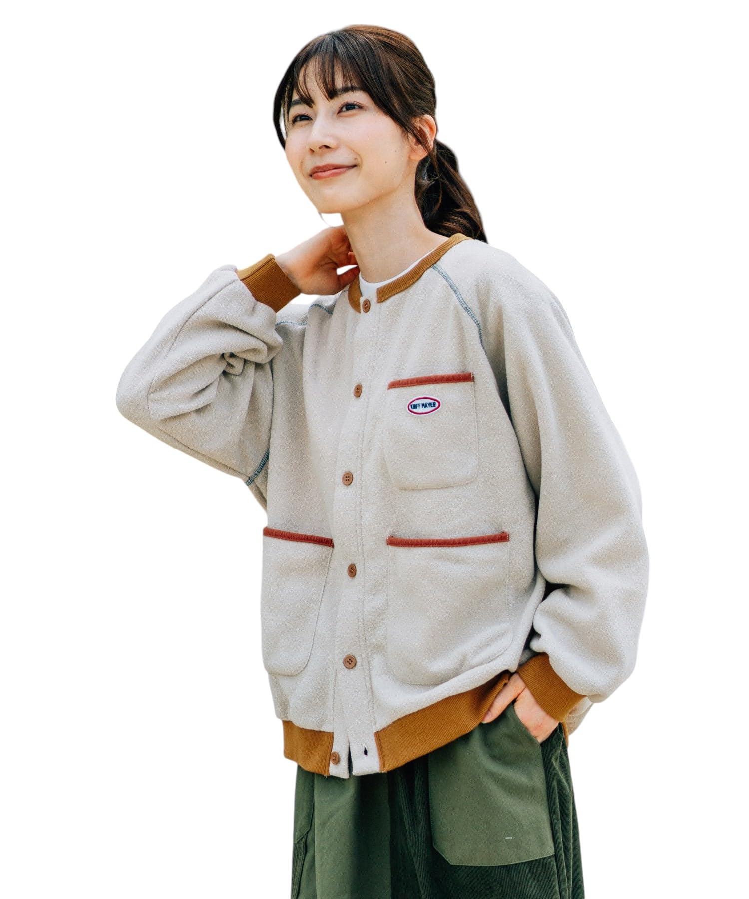 

Букле Песочно-бежевый [CLIFFE MAYER] Кардиган, Женский, Большой,